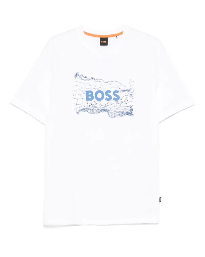 HUGO BOSS T-Shirt mit Logo-Artwork - Weiß Weiß