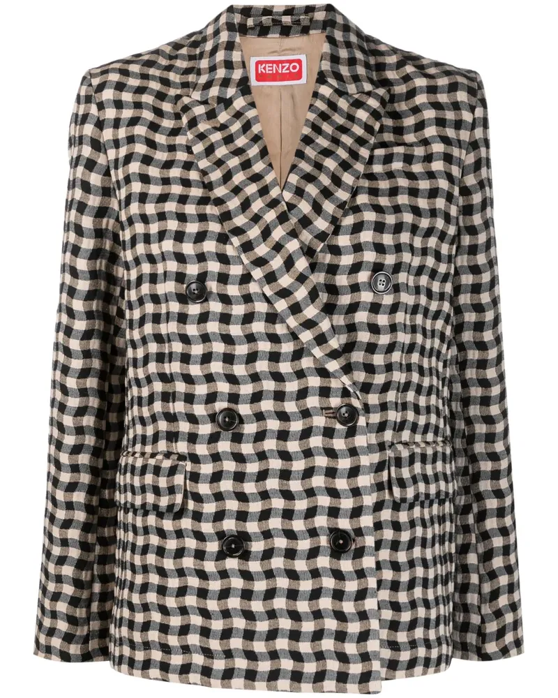 Kenzo Blazer mit Check - Nude Nude