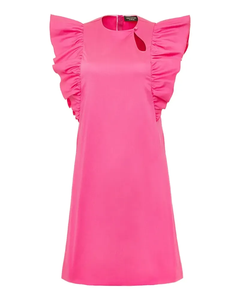 Shanghai Tang ruffled cut-out mini dress - Rosa Rosa
