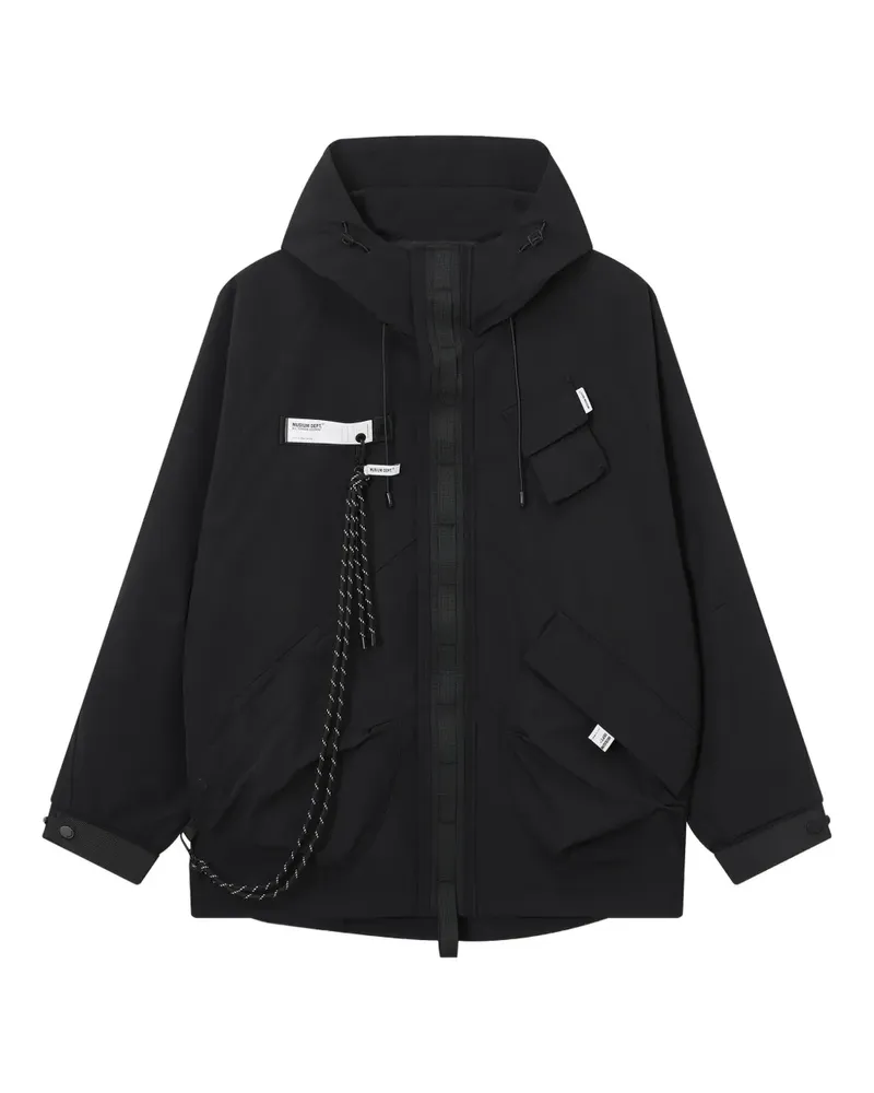 Musium Div. Kapuzenjacke mit Vordertaschen - Schwarz Schwarz