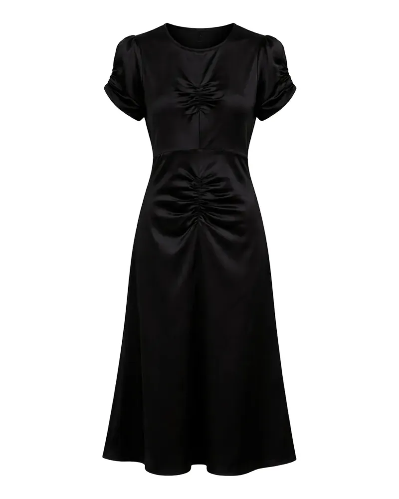 N° 21 ruching short-sleeve midi dress - Schwarz Schwarz