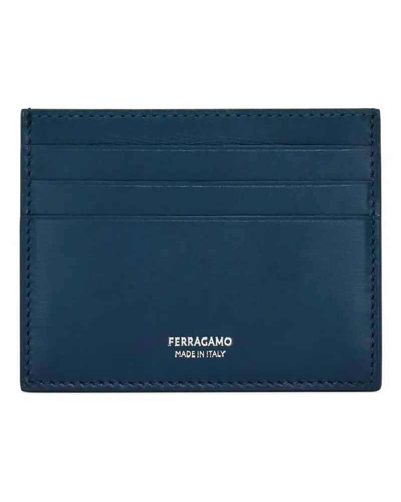 Ferragamo Kartenetui mit Metallic-Logo - Blau Blau