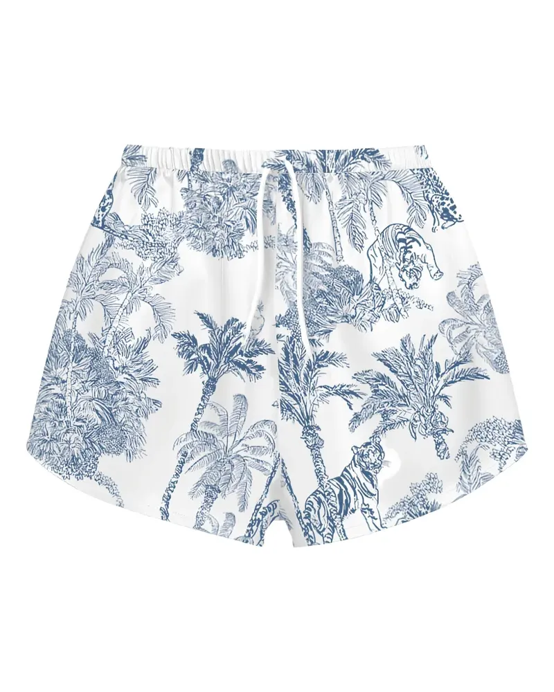 MC2 Saint Barth Kammy tiger-print drawstring shorts - Weiß Weiß