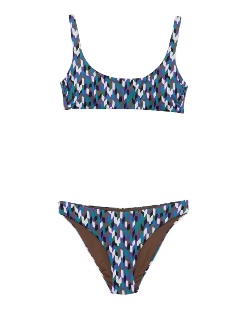 FISICO-Cristina Ferrari geometric-print bikini - Blau Blau