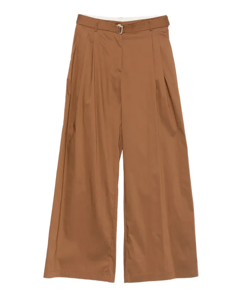 Semicouture Rowena belted pleated trousers - Braun Braun