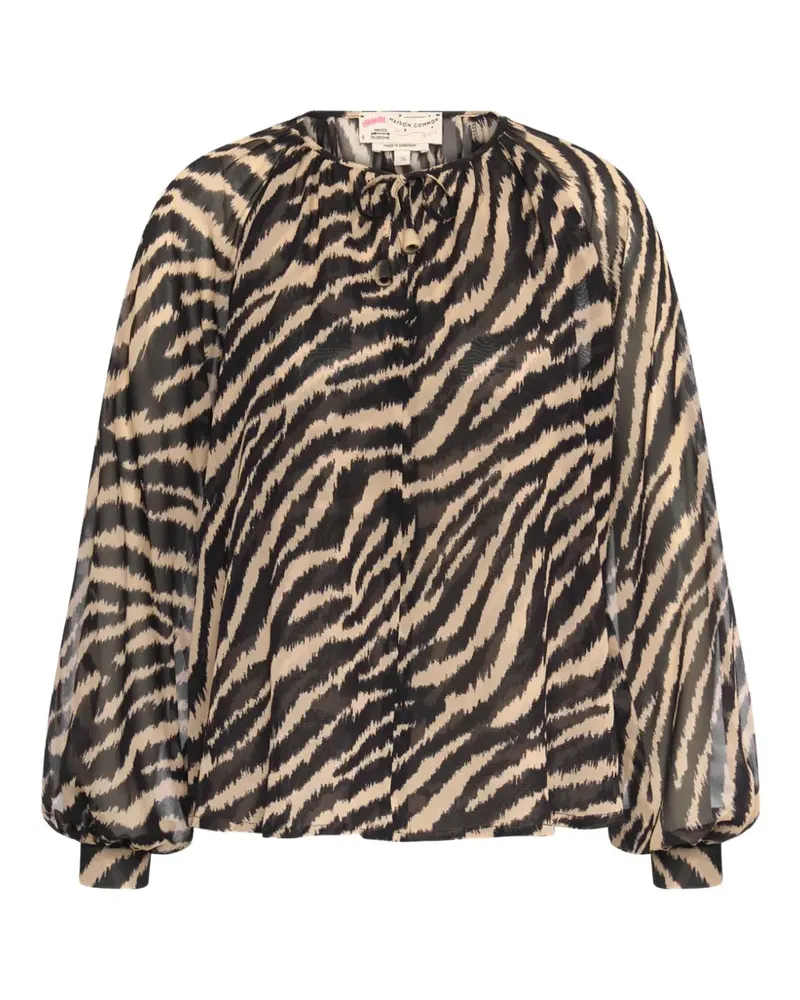 Maison Common Bluse mit Print - Schwarz Schwarz