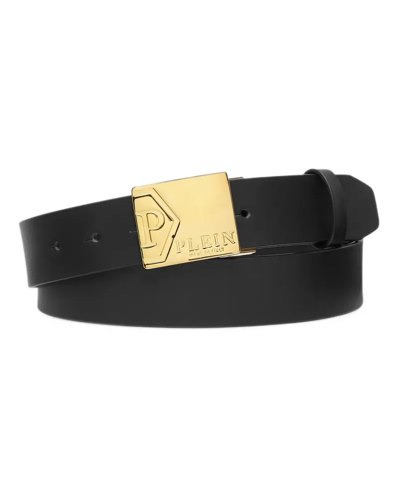 Philipp Plein Iconic Plein leather belt - Schwarz Schwarz