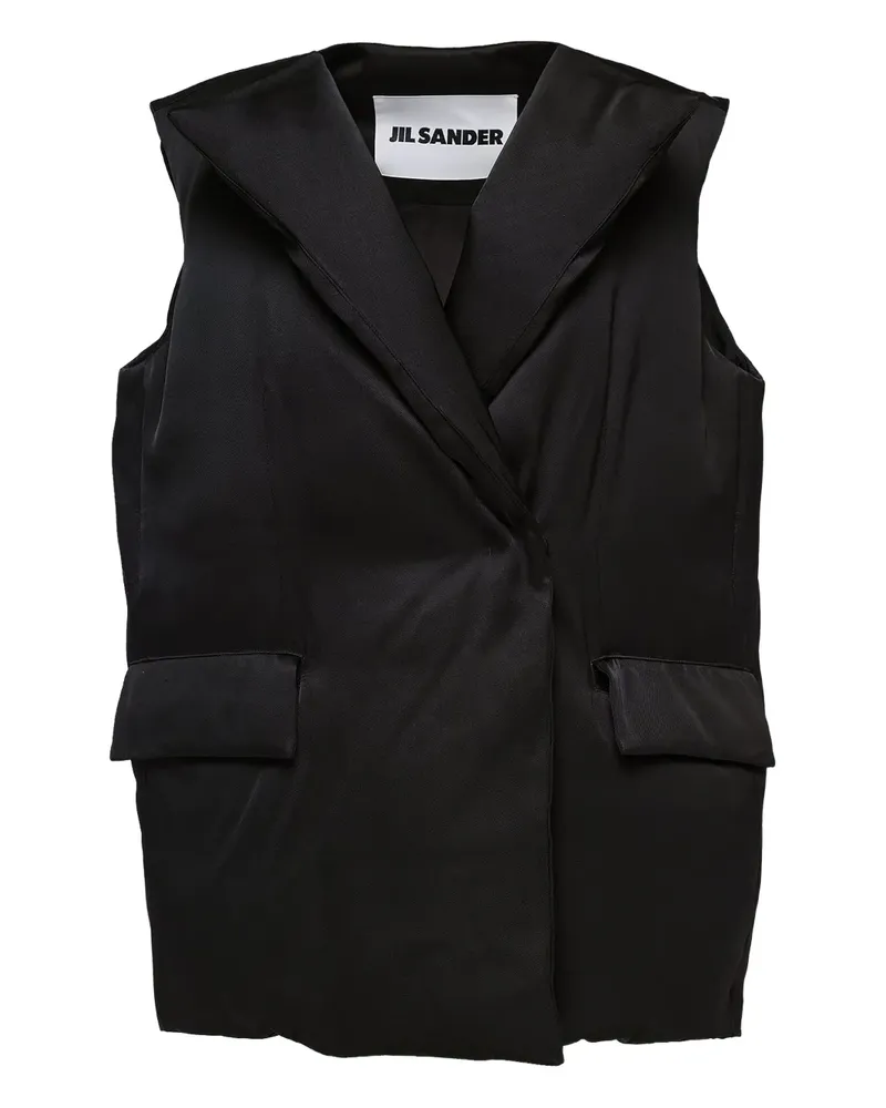 Jil Sander Gesteppte Weste mit Revers - Schwarz Schwarz