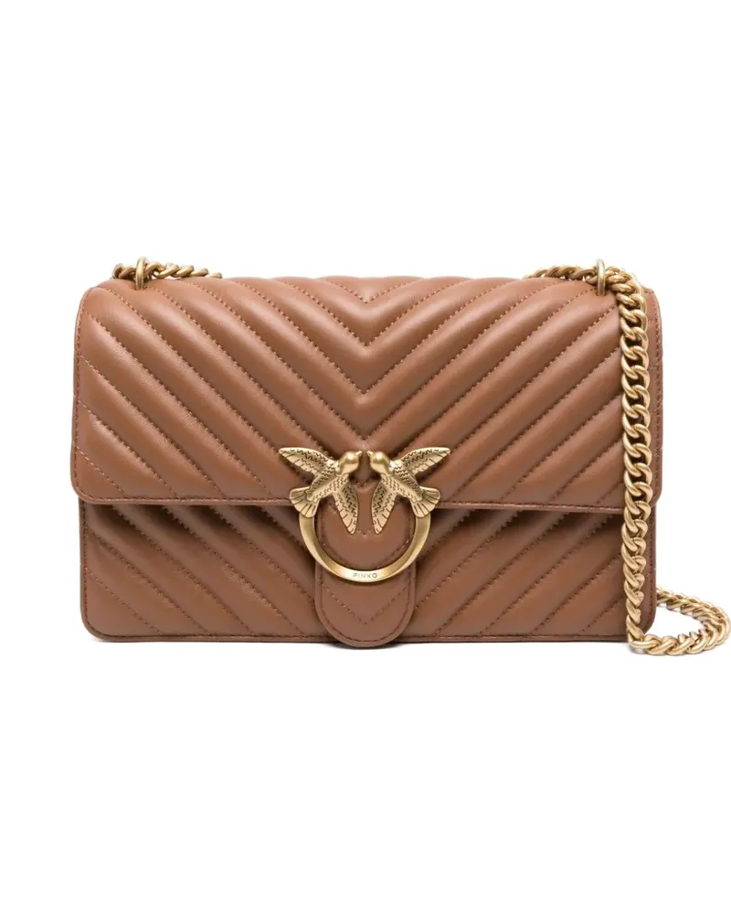 Pinko Love One Classix Schultertasche - Braun Braun