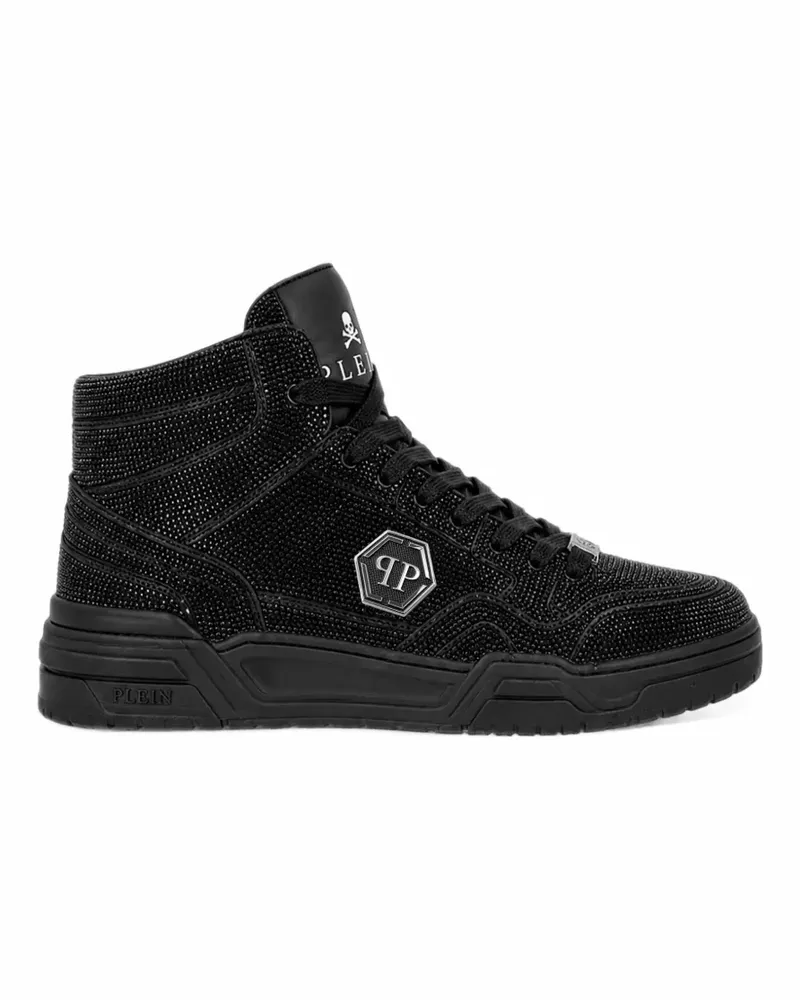 Philipp Plein Mid-Top Predator V2 Strass Sneakers - Schwarz Schwarz