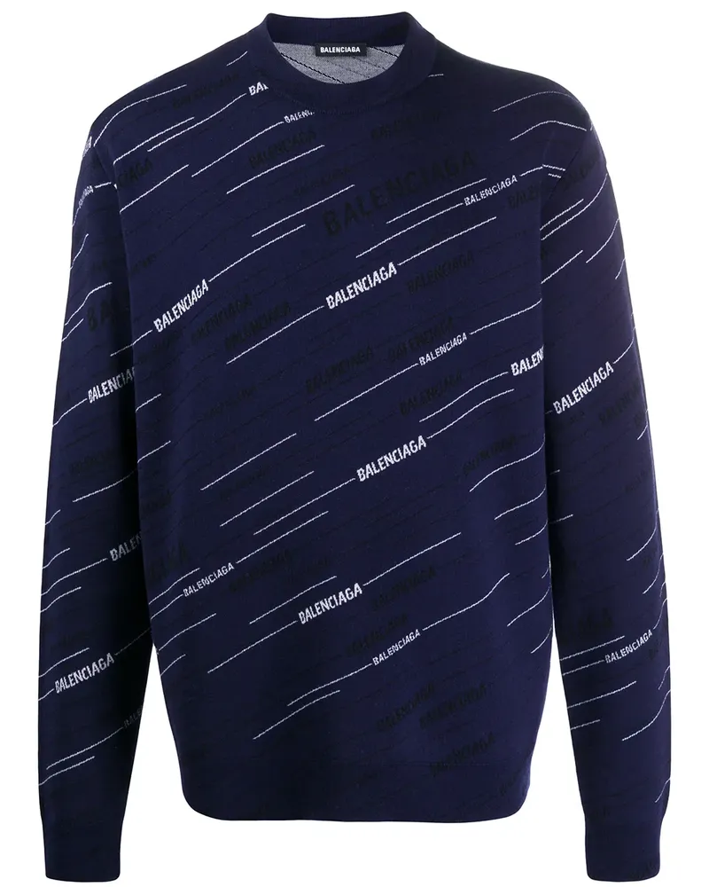 Balenciaga Sweatshirt mit Logo - Blau Blau