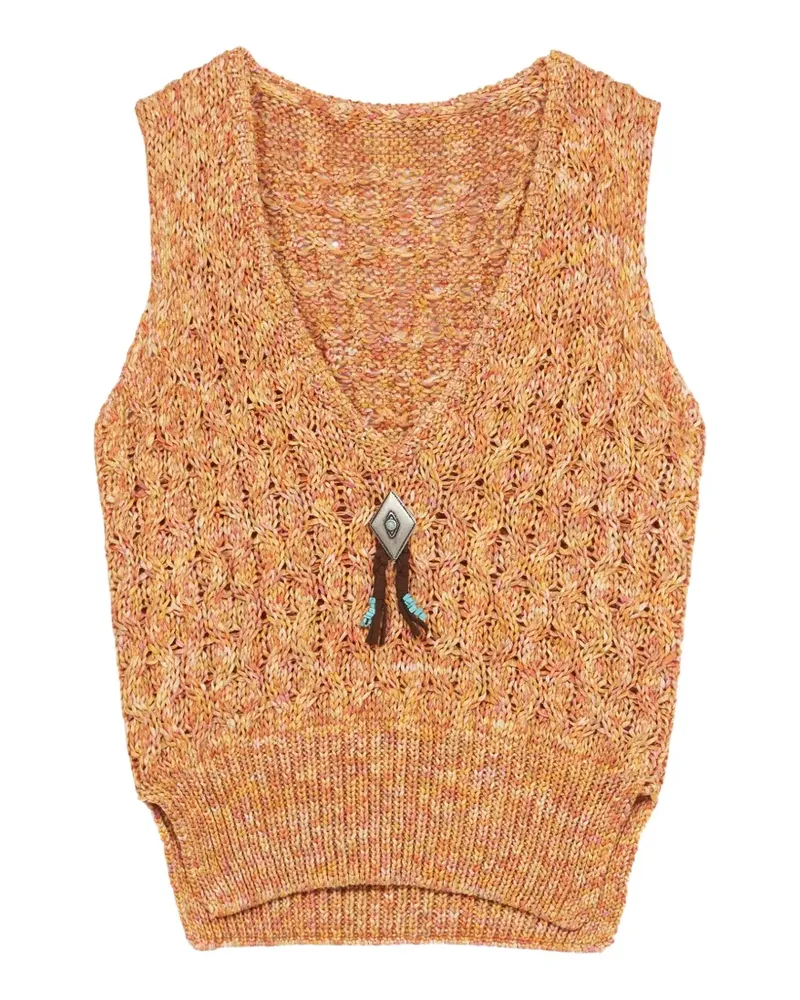 Fortela cotton sleeveless vest - Orange Orange