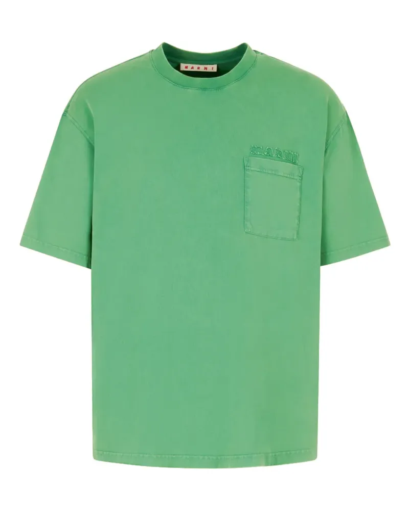 Marni T-Shirt mit Tasche - Grün Grün