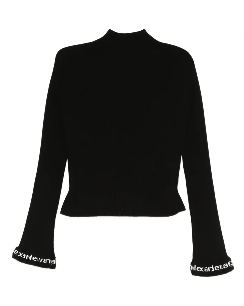 Alexander Wang Geripptes Tanktop mit Logo - Schwarz Schwarz