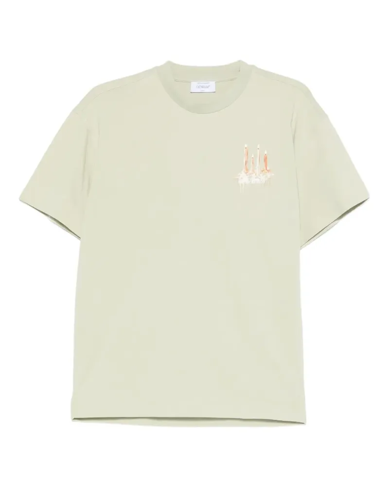 OFF-WHITE T-Shirt mit Print - Grün Grün