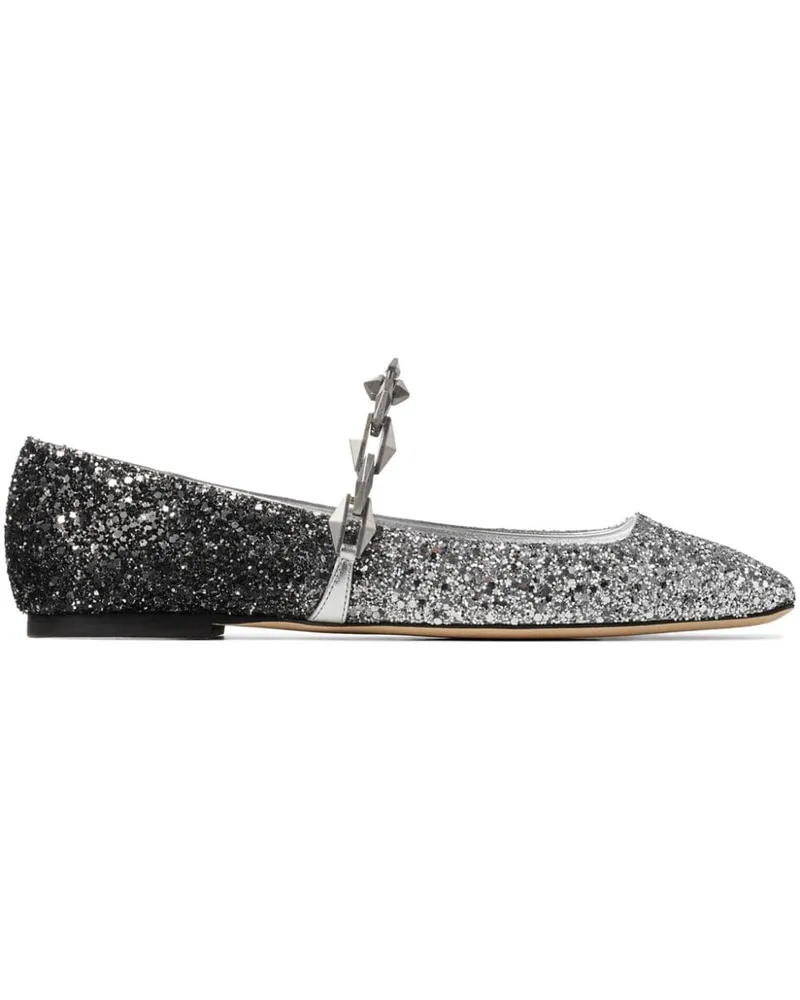 Jimmy Choo Diamond Tilda Ballerinas mit Glitter-Optik - Silber Silber