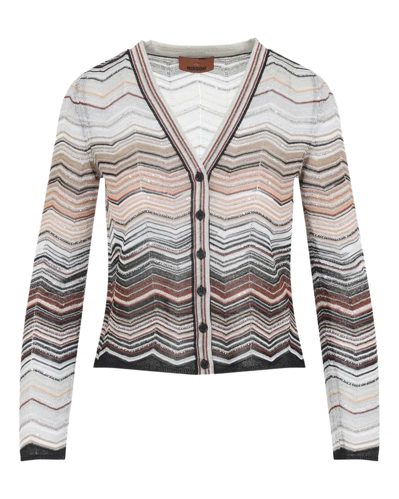 Missoni v-neck chevron cardigan - Nude Nude
