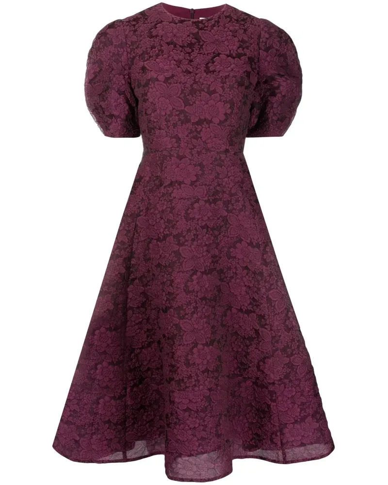 Erdem A-Linien-Kleid mit Blumen-Print - Violett Violett