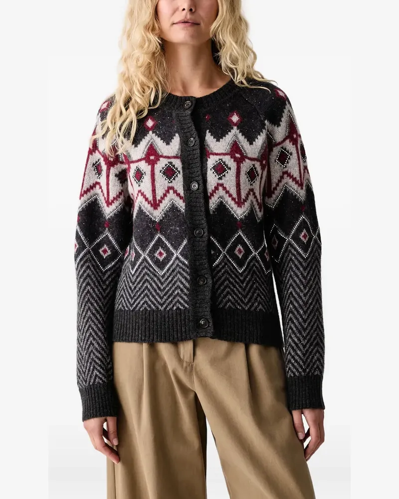 Ermanno Scervino embellished Fair Isle cardigan - Grau Grau