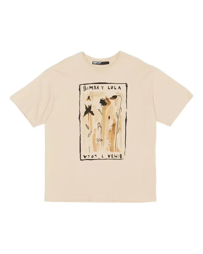 BIMBA Y LOLA T-Shirt mit grafischem Print - Nude Nude