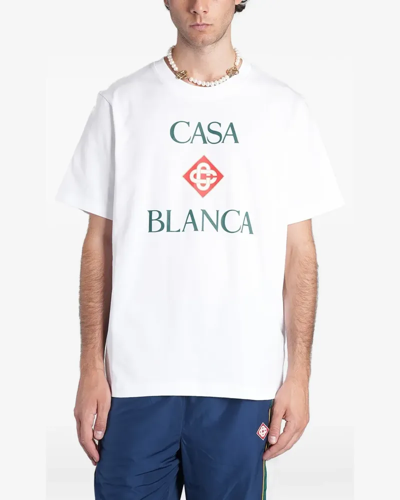 Casablanca Paris T-Shirt mit Logo-Print - Weiß Weiß