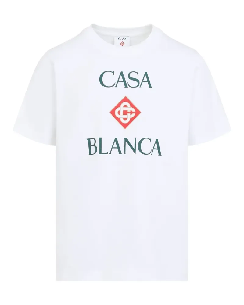 Casablanca Paris Diamond T-Shirt mit Logo-Print - Weiß Weiß