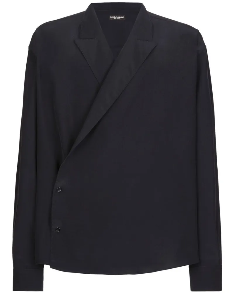 Dolce & Gabbana Gewickeltes Hemd aus Seide - Schwarz Schwarz