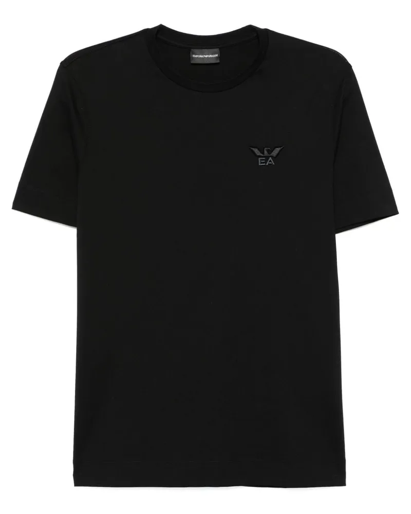 Emporio Armani T-Shirt mit Logo-Stickerei Schwarz