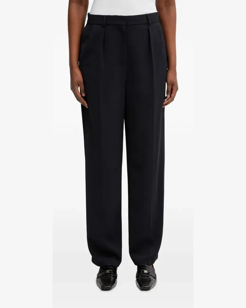 Lacoste pleated logo-patch trousers - Blau Blau