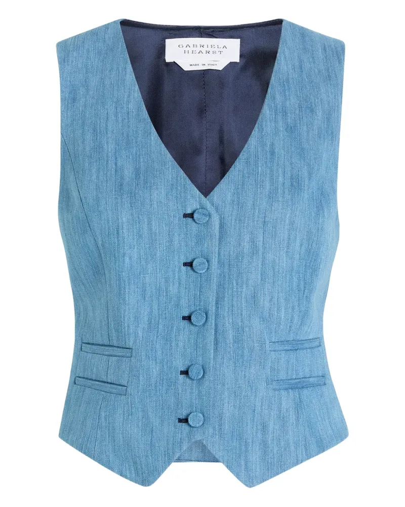 Gabriela Hearst buttoned sleeveless waistcoat - Blau Blau