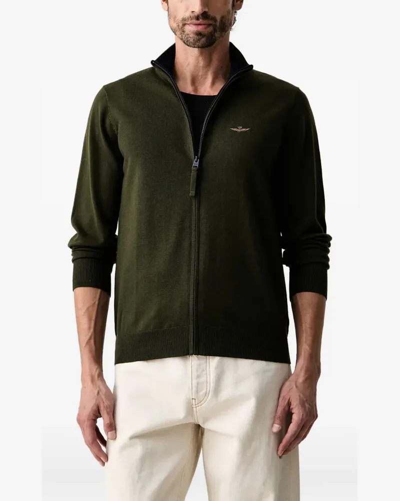 Aeronautica Militare Cardigan mit Reißverschluss - Grün Grün