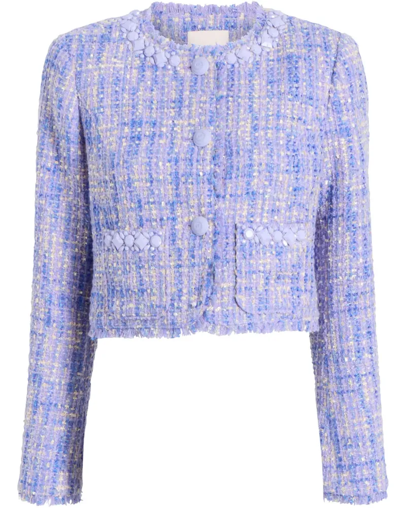 Cinq à Sept Cropped-Jacke aus Tweed - Violett Violett
