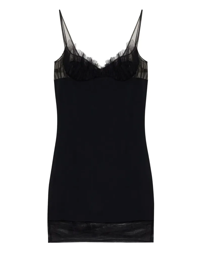 Dsquared2 tulle-trim mini dress - Schwarz Schwarz