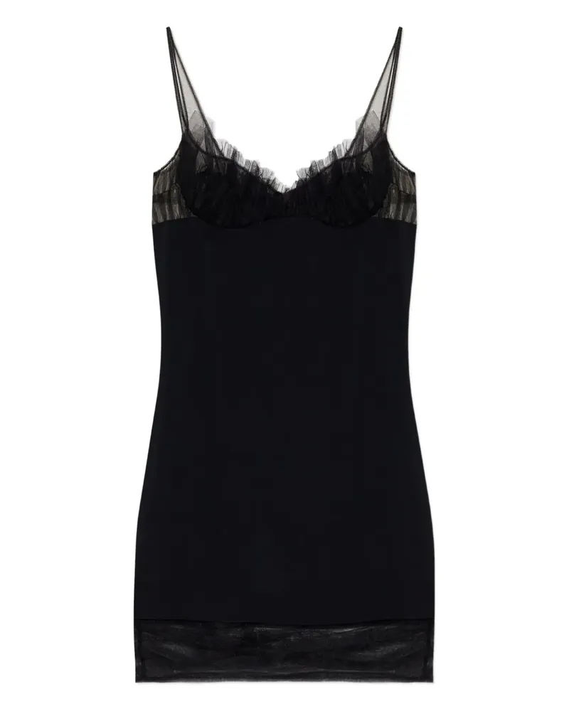 Dsquared2 tulle-trim mini dress - Schwarz Schwarz