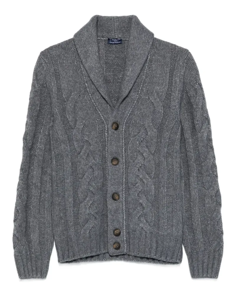 BARBA Cardigan mit Zopfmuster - Blau Blau
