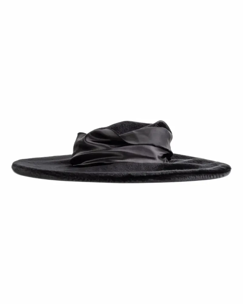 Junya Watanabe Breiter Hut mit Schleifendetail - Schwarz Schwarz