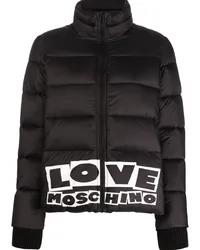 Moschino Gefütterte Jacke mit Logo-Print Schwarz