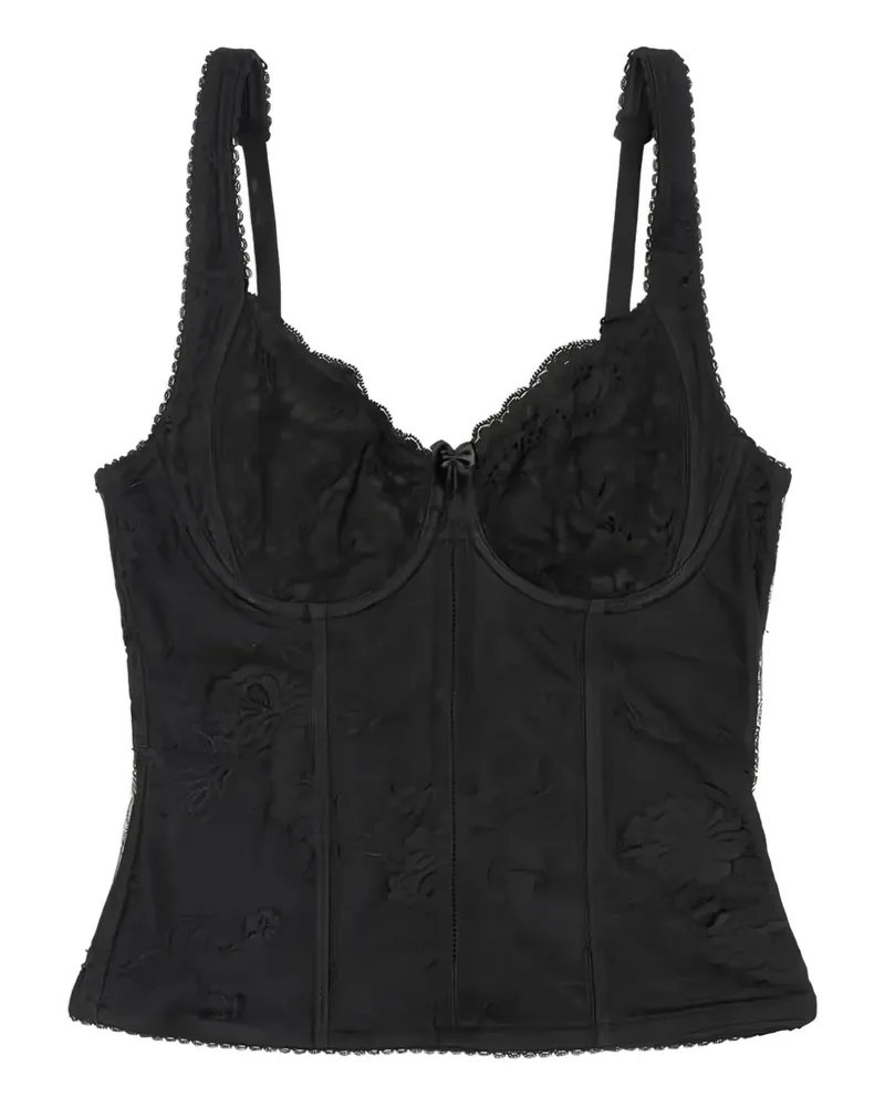 Balenciaga Spitzenoberteil mit Herzausschnitt - Schwarz Schwarz