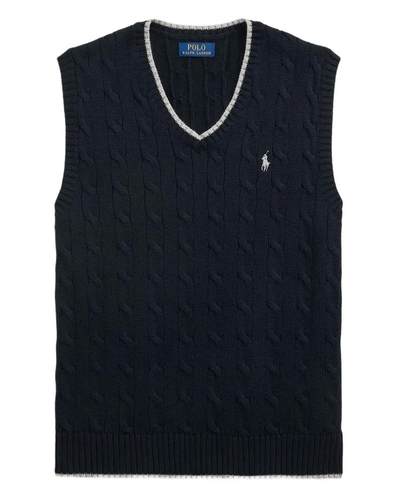 Ralph Lauren Pullunder mit Zopfmuster - Blau Blau