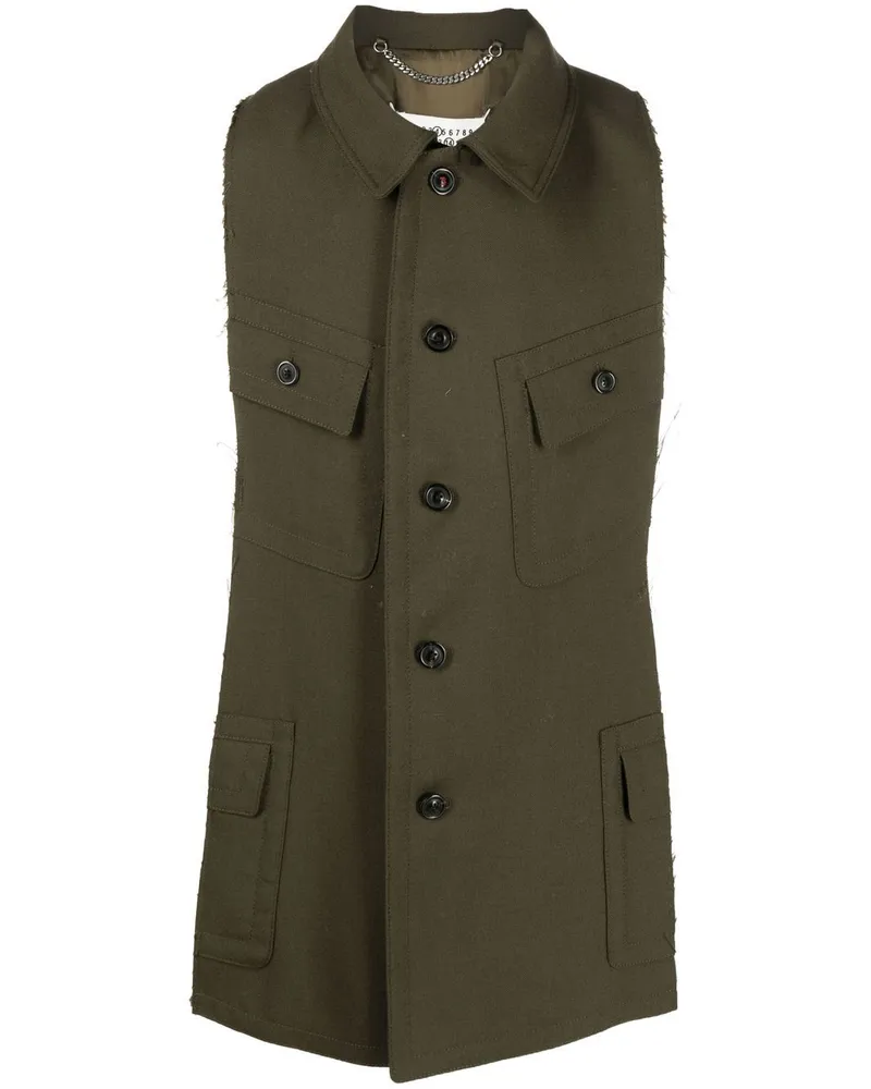 Maison Margiela Ärmellose Spliced Jacke - Grün Grün