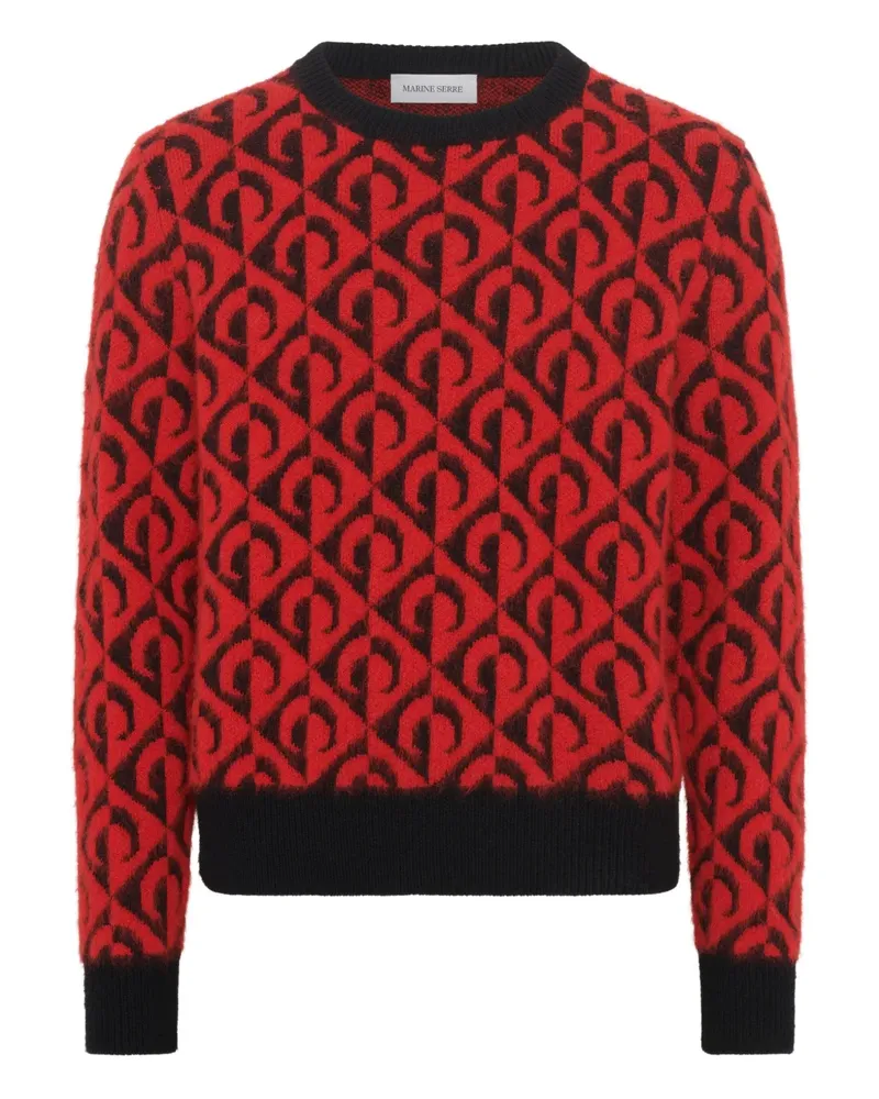 Marine Serre Pullover mit Rundhalsausschnitt - Rot Rot