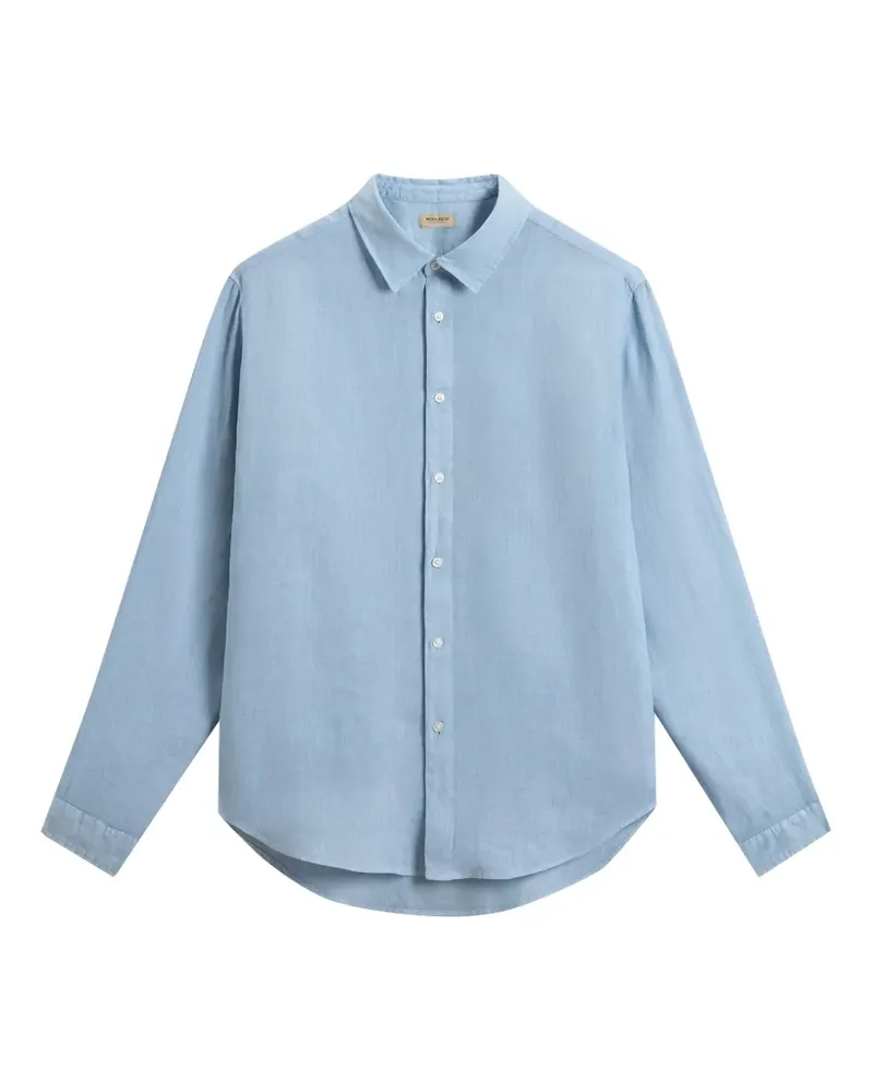 Woolrich garment-dyed linen shirt - Blau Blau