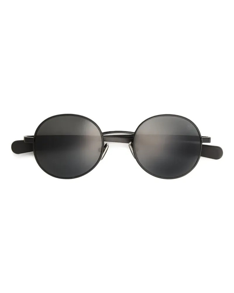 Moncler Centro Sonnenbrille mit rundem Gestell - Schwarz Schwarz
