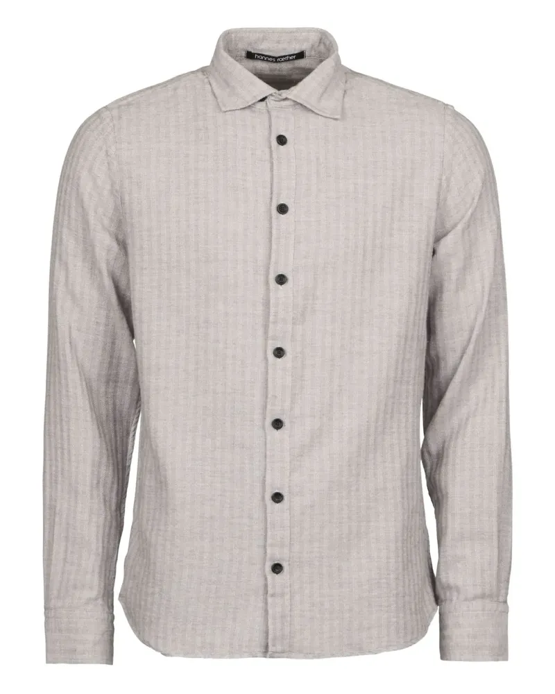 Hannes Roether herringbone buttoned shirt - Grau Grau