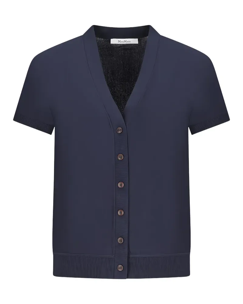 Max Mara short-sleeve V-neck cardigan - Blau Blau