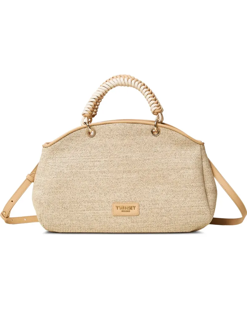 Twin-Set Shopper mit Webmuster - Nude Nude