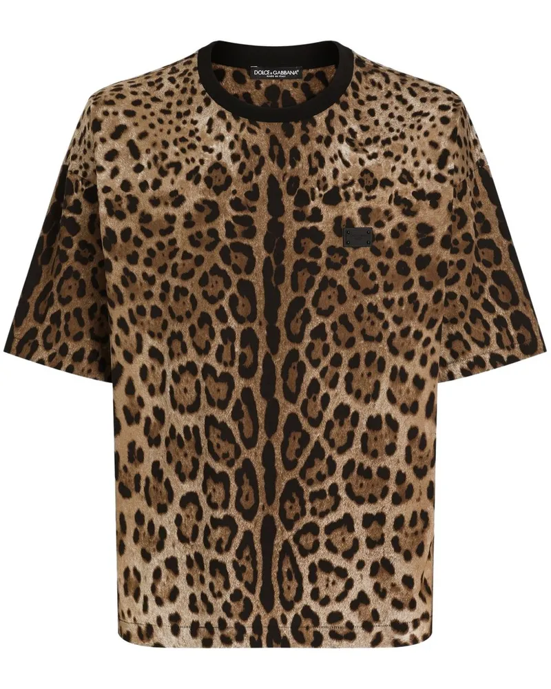 Dolce & Gabbana T-Shirt mit Leoparden-Print - Braun Braun