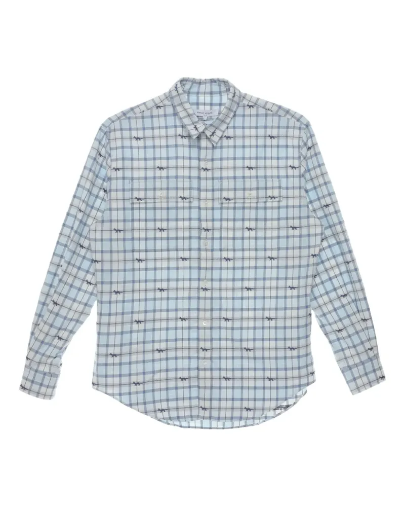 Kitsuné Kariertes Hemd - Blau Blau