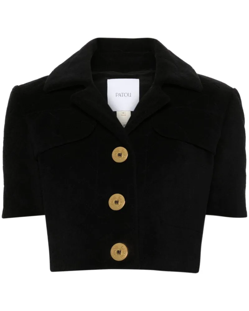 Patou Cropped-Jacke aus Frottee - Schwarz Schwarz