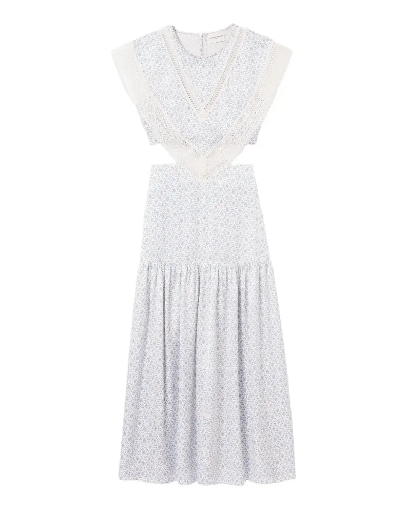 Claudie Pierlot Cut-Out-Kleid mit Spitzenbesatz - Weiß Weiß